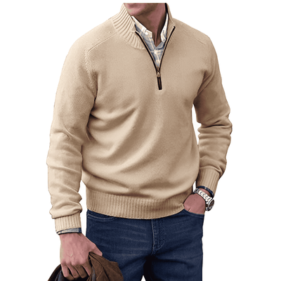 Men’s Zip Up High Neck Sweater