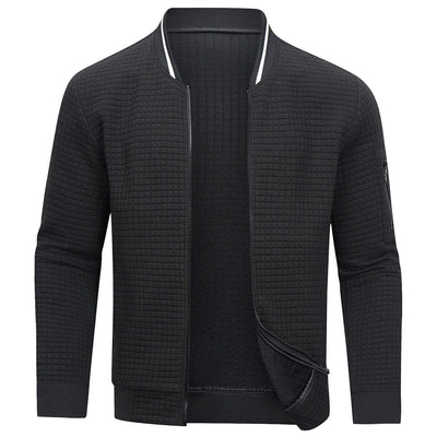 Men’s Textured Knit Jacket with Zipper