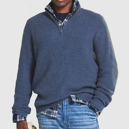 Men's half-zip knitted pullover