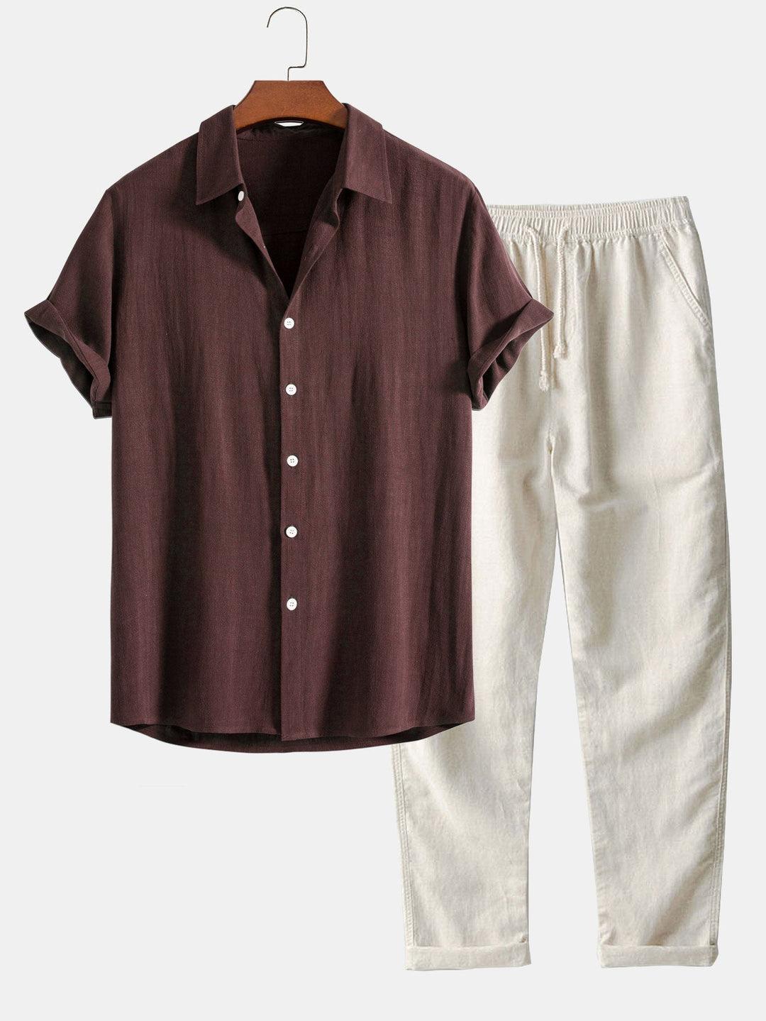 Men’s Linen Blend Shirt and Trousers