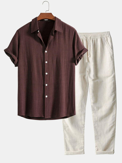 Men’s Linen Blend Shirt and Trousers