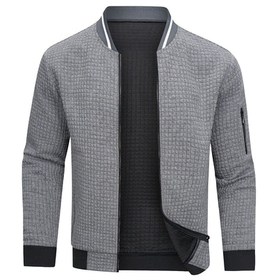 Men’s Textured Knit Jacket with Zipper