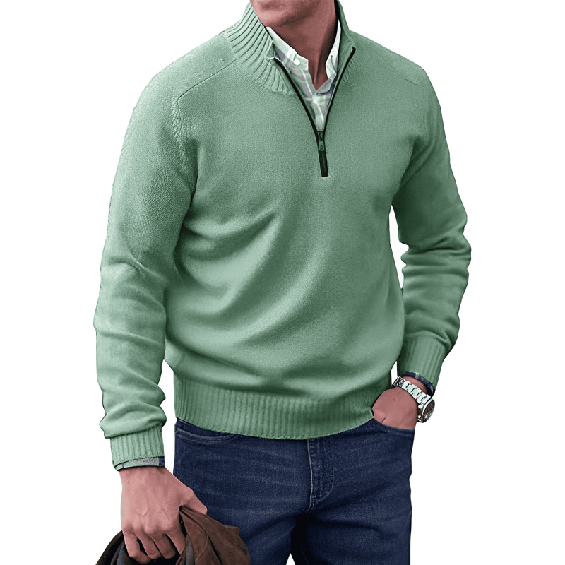 Men’s Zip Up High Neck Sweater