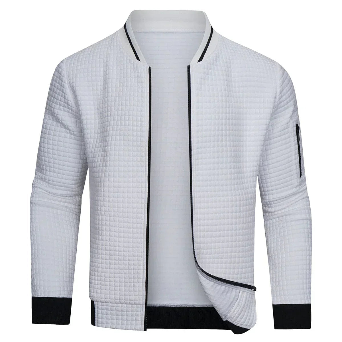 Men’s Textured Knit Jacket with Zipper