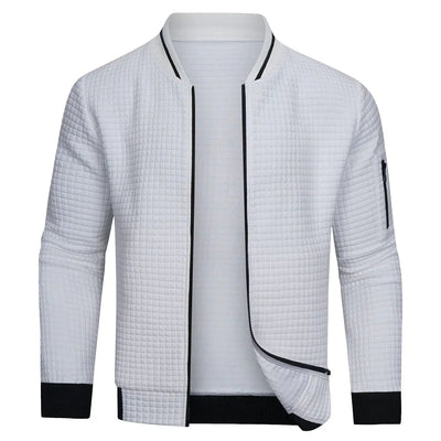 Men’s Textured Knit Jacket with Zipper